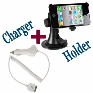 Car Mount Stand Holder + Charger Bundle for iPhone 4 4G Car Mount Stand Holder + Charger Bundle for iPhone 4 4G